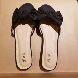 Diba Black Bow Slide Sandals 💖 8.5